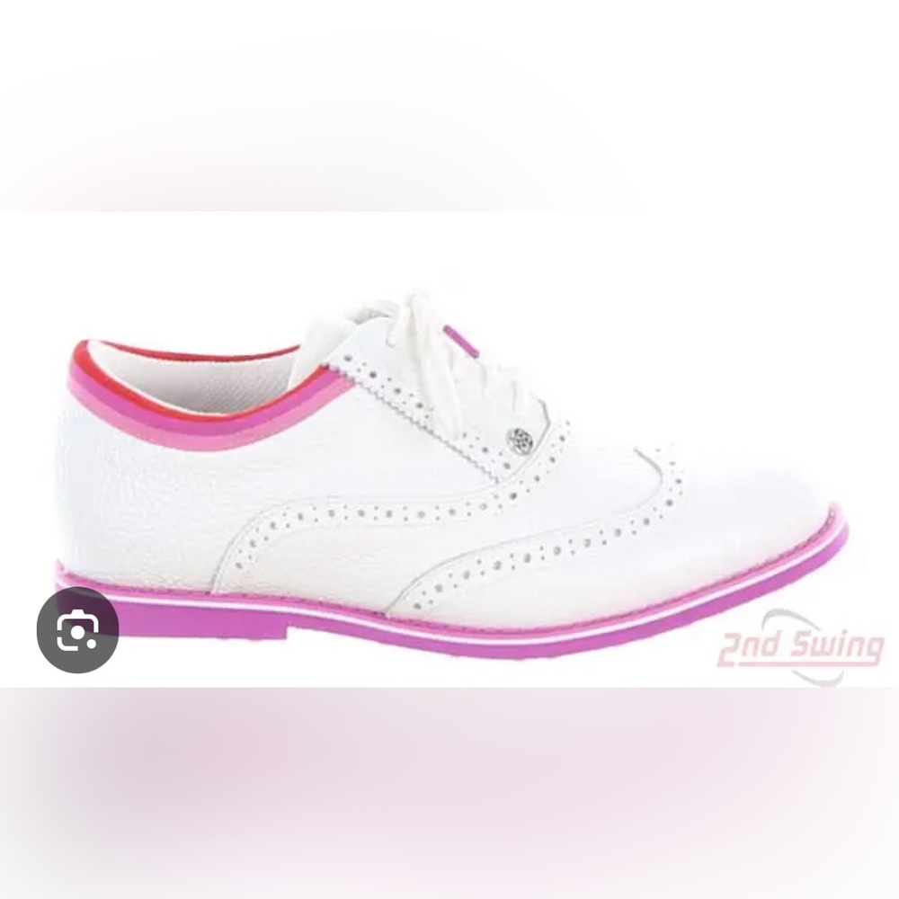 Limited edition gross grain women golf shoes white and pink